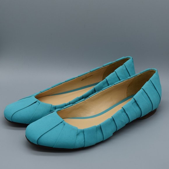 Talbots Patina Blue Pleated Flats Size 9B - Picture 13 of 13